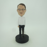 Picture of Custom Bobblehead Doll: Casual Man In White And Black