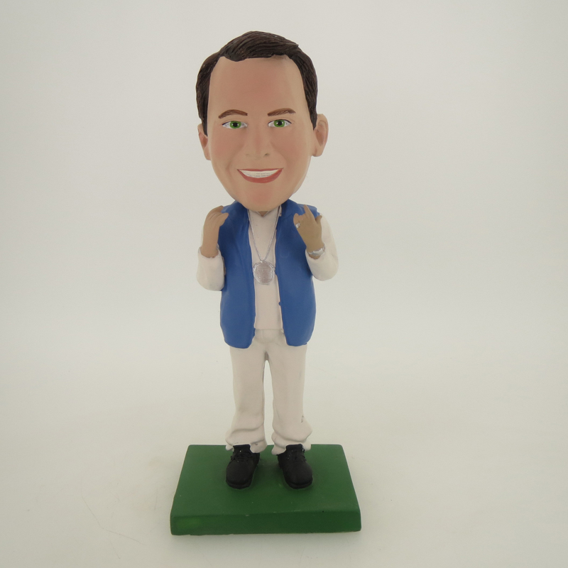 Picture of Custom Bobblehead Doll: Cool Man With Silver Medal On The Chest