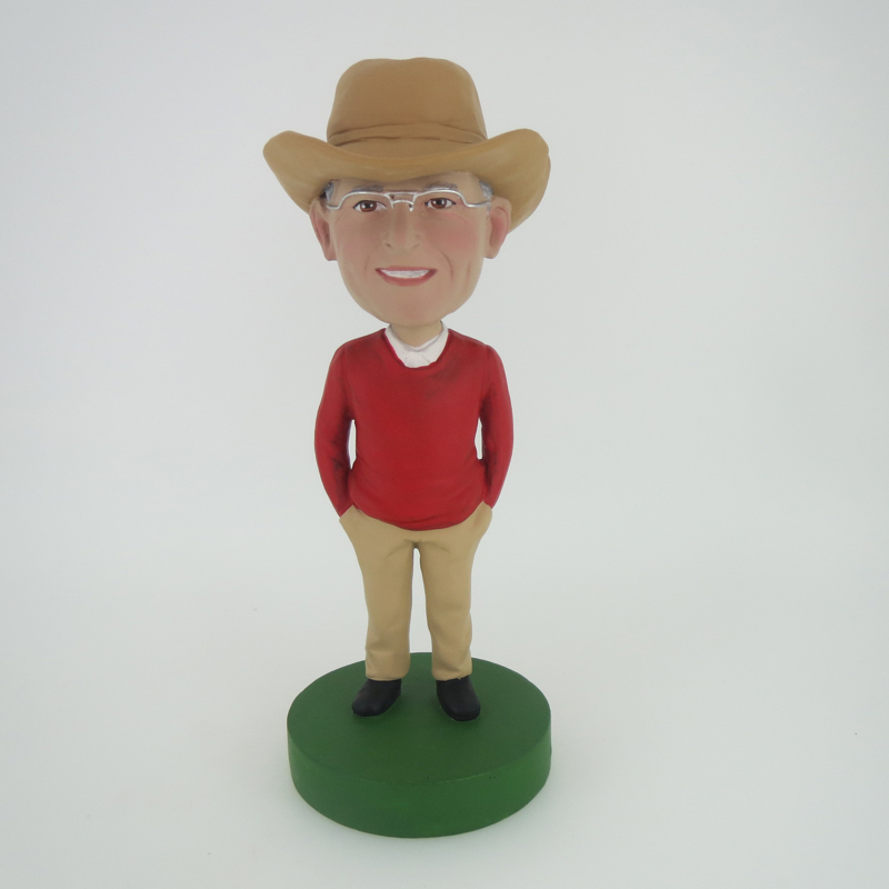 Picture of Custom Bobblehead Doll: Cowboy In Red TShirt
