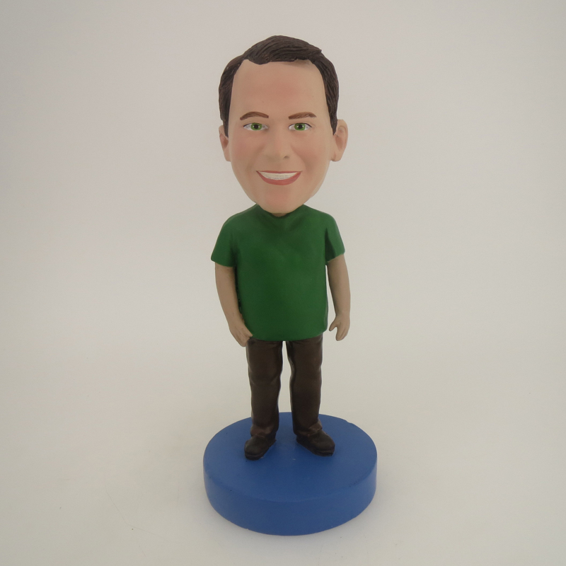 Picture of Custom Bobblehead Doll: Man In Green And Black