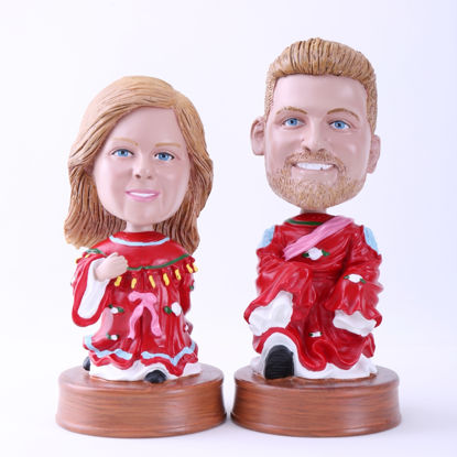 Immagine di Custom Bobblehead Doll: Red Costume Couple