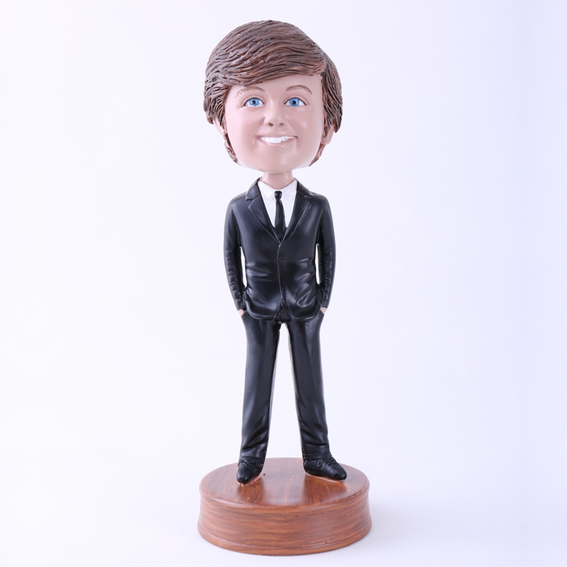 Picture of Custom Bobblehead Doll: Black Suit Boy