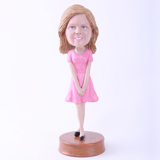 Picture of Custom Bobblehead Doll: Pink Dress Woman
