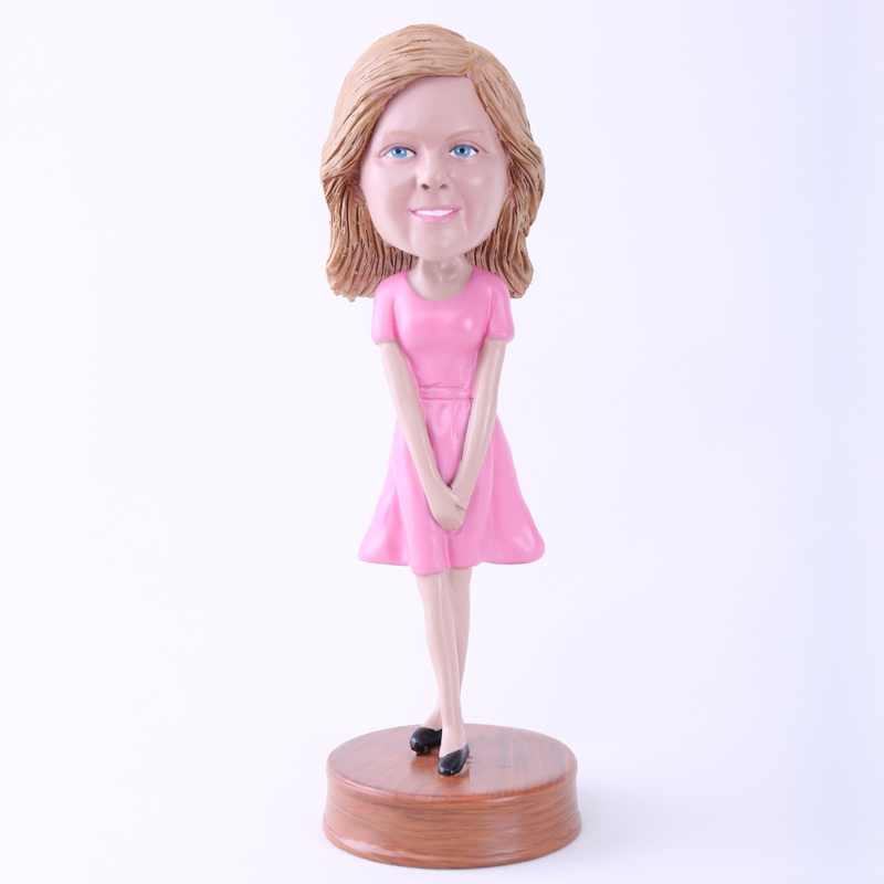Picture of Custom Bobblehead Doll: Pink Dress Woman