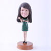 Picture of Custom Bobblehead Doll: Sexy Green Dressed Lady