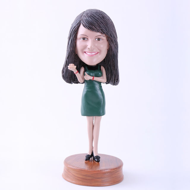 Picture of Custom Bobblehead Doll: Sexy Green Dressed Lady