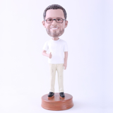 Picture of Custom Bobblehead Doll: White T-shirt Casual Man