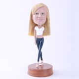 Picture of Custom Bobblehead Doll: Woman Backhand Touch Navel