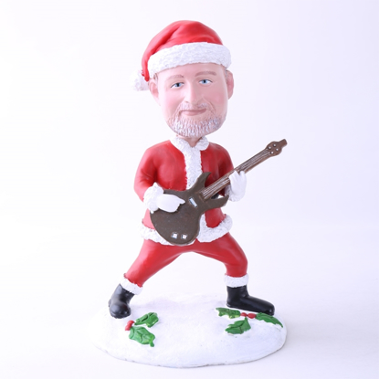 Bild von Custom Bobblehead Doll: Santa Playing Guitar