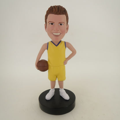 Picture of Custom Bobblehead Doll: Basketball Player Standing Up Happily