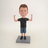 Picture of Custom Bobblehead Doll: Man Showing Muscle Posture