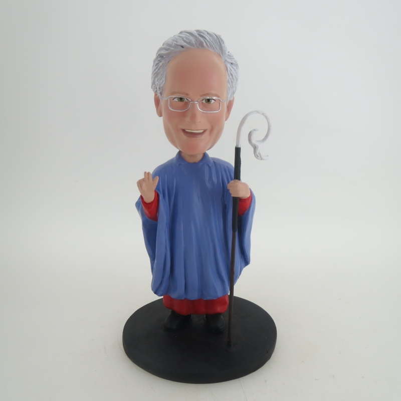 Picture of Custom Bobblehead Doll: Pastor Holding Stick