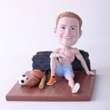 Picture of Custom Bobblehead Doll: Man Sitting On The Floor With Various Balls