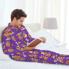 Picture of Halloween Themed Custom Pajamas - Personalized Face Long Sleeve Pajama Set - Purple Halloween Style