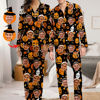 Picture of Halloween Themed Custom Pajamas - Personalized Face Long Sleeve Pajama Set - Pumpkin Face Theme