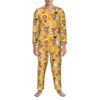 Picture of Halloween Theme Custom Pajamas - Personalized Face Long Sleeve Pajama Set - Yellow Pumpkin Ghost Theme