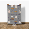 Picture of Halloween Custom Text Blanket - Personalized Blanket - Grey Kawaii Cute Ghost