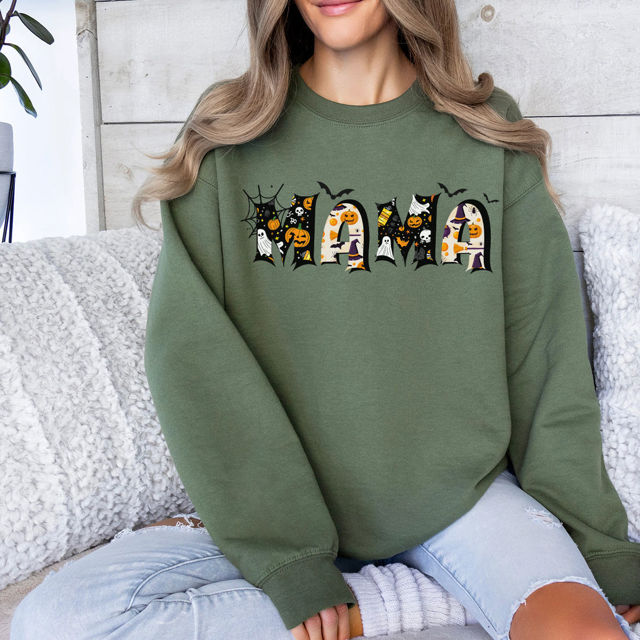 Picture of Custom Unisex Halloween Theme Hoodie - Personalized Unisex Long Sleeve Sweatshirt