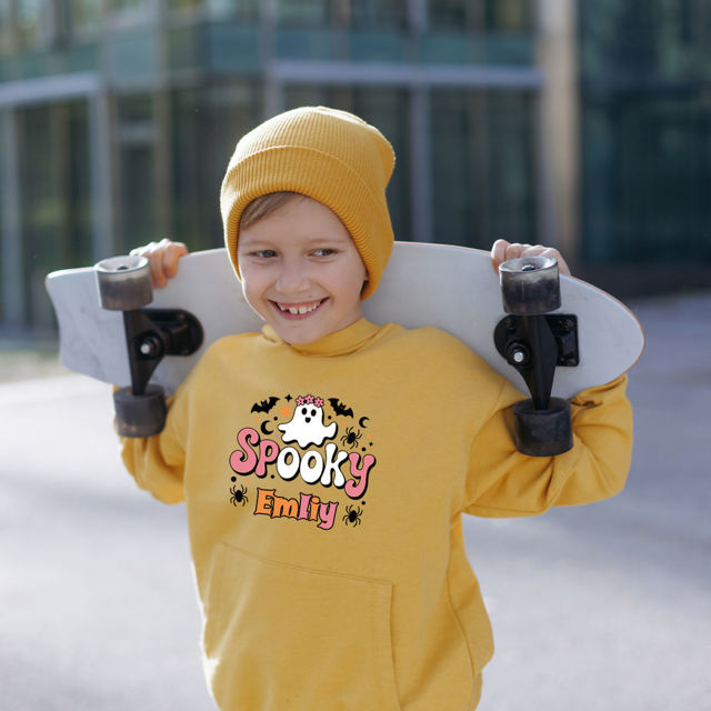 Picture of Custom Kids Halloween Theme Hoodie - Personalized Children Long Sleeve Sweatshirt