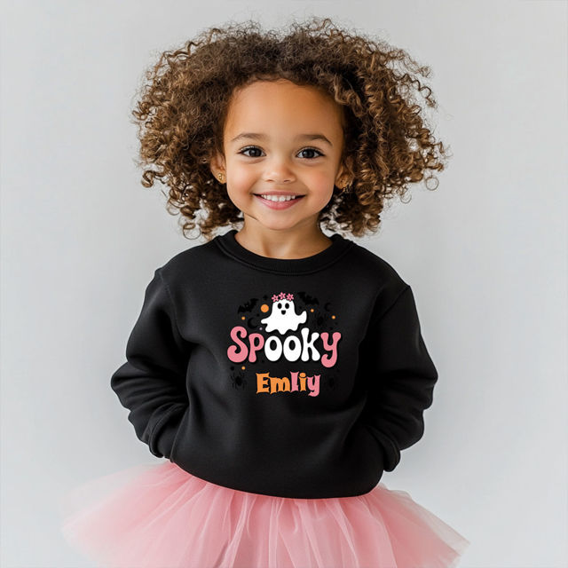 Picture of Custom Kids Halloween Theme Hoodie - Personalized Children Long Sleeve Sweatshirt