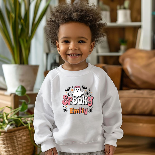 Picture of Custom Kids Halloween Theme Hoodie - Personalized Children Long Sleeve Sweatshirt