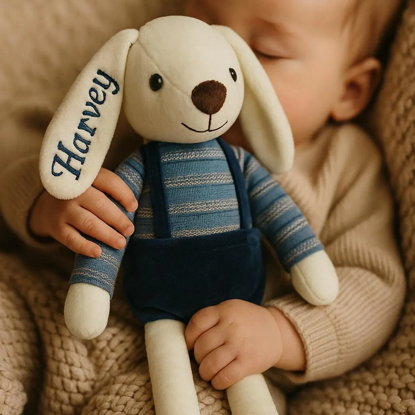 Picture of Custom Name Plush Toys - Custom Embroidered Stuffed Bunny Rabbit - Personalized Comfort Rabbit for Kids
