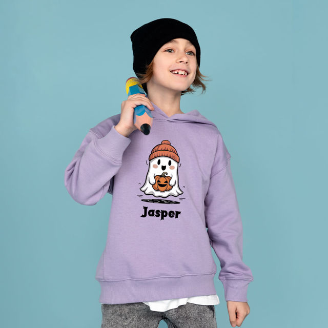Picture of Custom Kids Halloween Hoodie - Personalized Children Long Sleeve Sweatshirt - Happy Halloween