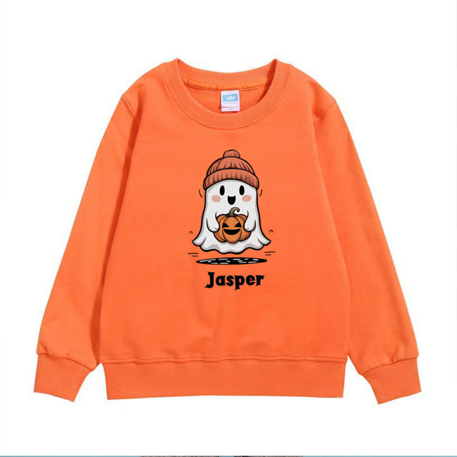 Picture of Custom Kids Halloween Hoodie - Personalized Children Long Sleeve Sweatshirt - Happy Halloween