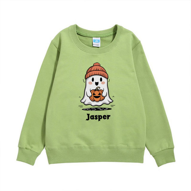 Picture of Custom Kids Halloween Hoodie - Personalized Children Long Sleeve Sweatshirt - Happy Halloween