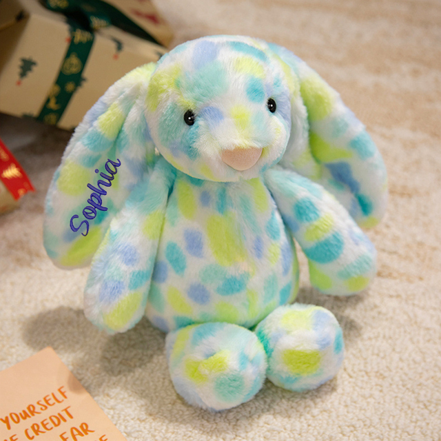 Picture of Custom Embroidered Plush Rabbit - Custom Name Plush Toy Rabbit - Personalized Cozy Bunny Gift for Kids