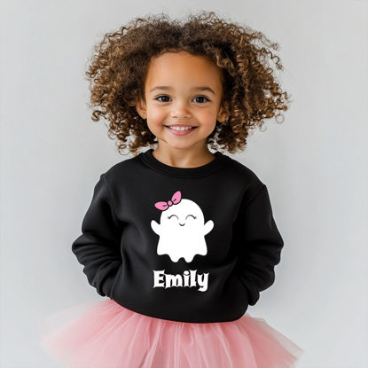 Picture of Custom Kids Halloween Hoodie - Our Little Ghost -Personalized Children Long Sleeve Unisex Sweatshirt