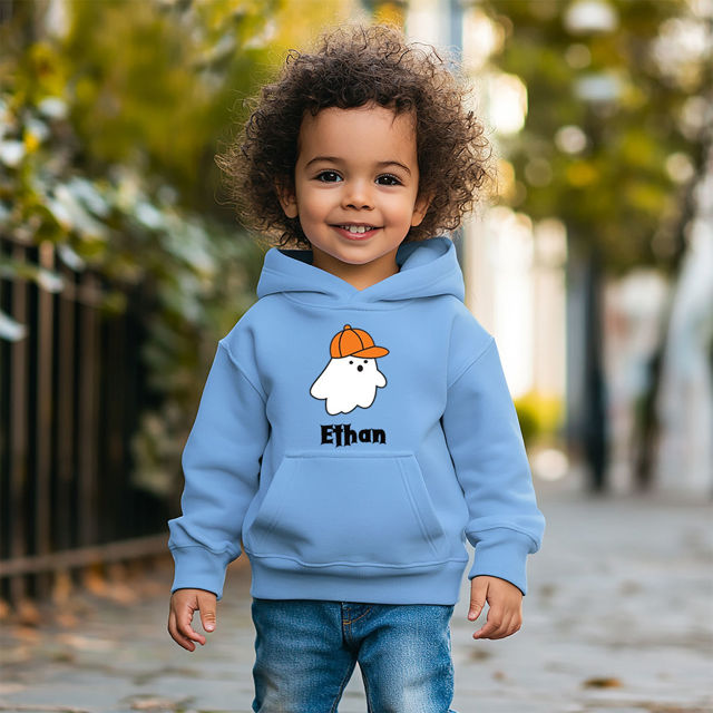 Picture of Custom Kids Halloween Hoodie - My Little Ghost -Personalized Children Long Sleeve Unisex Sweatshirt