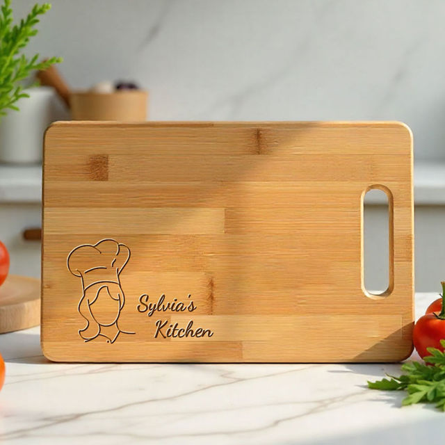 Picture of Personalized Name Cutting Board for Couples - Custom Cutting Board for Housewarming and Wedding
