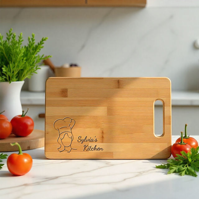 Picture of Personalized Name Cutting Board for Couples - Custom Cutting Board for Housewarming and Wedding
