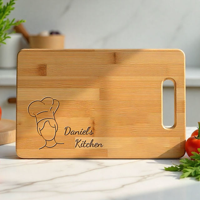 Picture of Personalized Name Cutting Board for Couples - Custom Cutting Board for Housewarming and Wedding