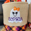 Picture of Trick or Treat Basket - Custom Embroidered Halloween Candy Basket - Halloween Basket for Kids