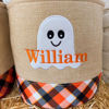 Picture of Trick or Treat Basket - Custom Embroidered Halloween Candy Basket - Halloween Basket for Kids