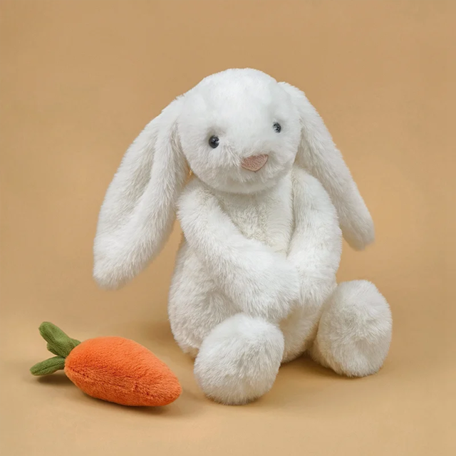Picture of Personalized Bunny Plush Toy – Custom Name Embroidery on Ear – Cute Carrot Rabbit Stuffed Animal Gift