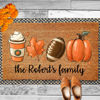 Picture of Custom Halloween Doormat - Personalized Fall Pumpkin Doormat with Family Name - Nice Halloween Decor