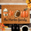 Picture of Custom Halloween Doormat - Personalized Fall Pumpkin Doormat with Family Name - Nice Halloween Decor