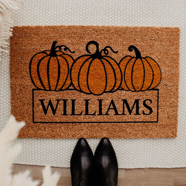 Picture of Custom Halloween Doormat - Personalised Halloween Floor mat with Family Name - Halloween Decor
