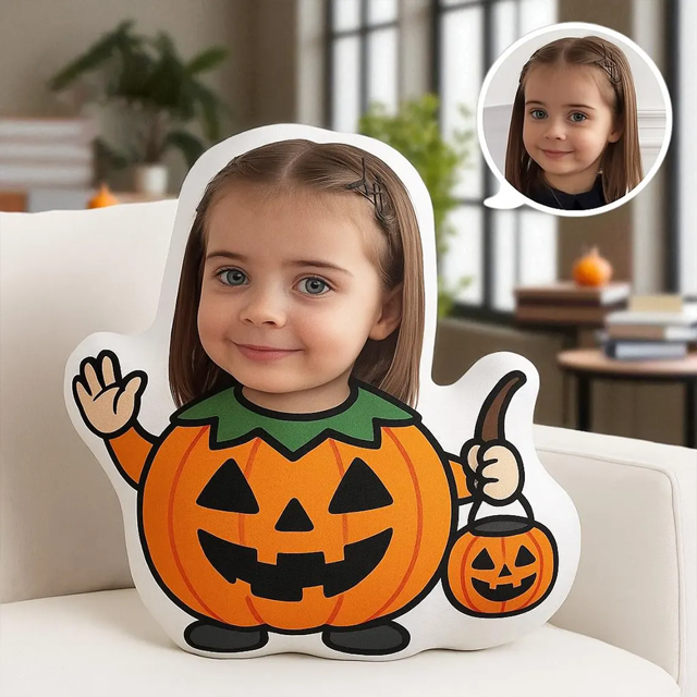 Picture of Custom Halloween Pumpkin Face Pillow