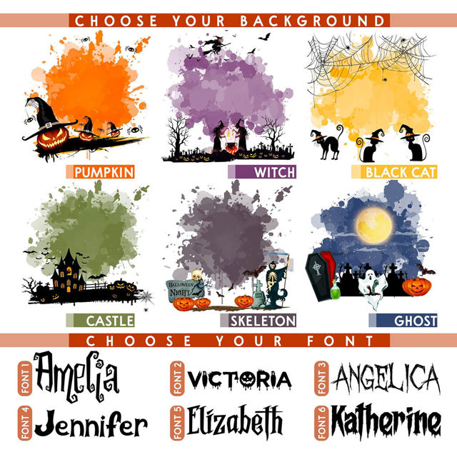 Picture of Custom Halloween Trick or Treat Bag - Personalized Canvas Bag for Halloween for Kids