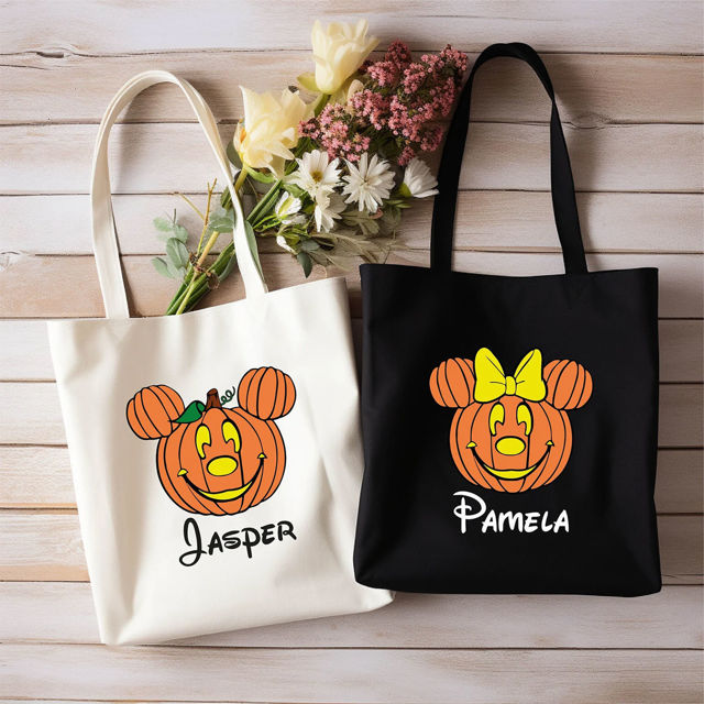 Picture of Custom Halloween Trick or Treat Bag - Personalized Halloween Canvas Bag with Name