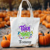 Picture of Custom Halloween Trick or Treat Canvas Bag - Personalized Canvas Bag with Name for Halloween Season