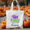 Picture of Custom Halloween Trick or Treat Canvas Bag - Personalized Canvas Bag with Name for Halloween Season