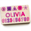 Picture of Personalized Wooden Puzzle Name Board - Graphics and Figures - Rose Red Colors - Custom Toy Gift for Baby and Kids