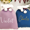 Picture of Custom Santa Bags - Custom Fleece Drawstring Bags - Christmas Bags with Names
