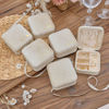 Picture of Custom Square Velvet Travel Jewelry Box - Personalized Small Travel case - Bridesmaid Gift