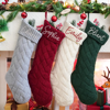 Picture of Custom Knitted Christmas Stockings - Custom Family Christmas Stocking Gifts - Custom Embroidered Christmas Stockings